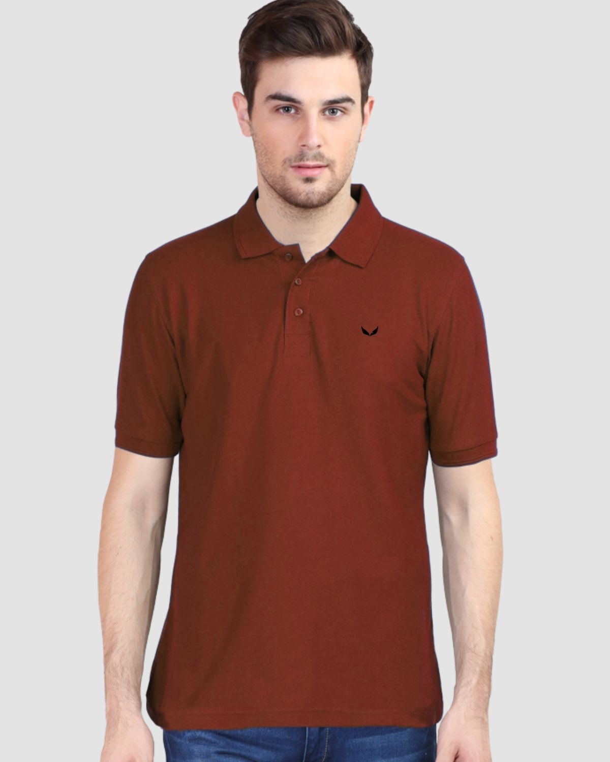 CLASSIC POLO Premium collar T-shirt (Brick Red)
