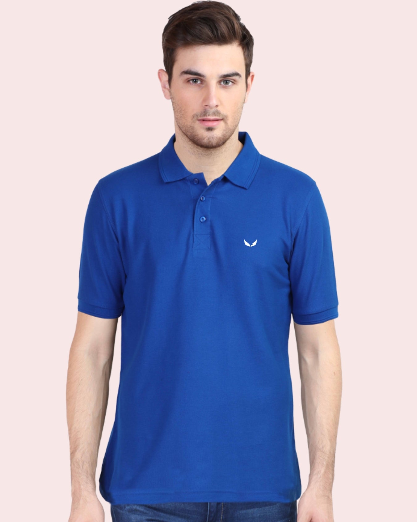 CLASSIC POLO Premium Cotton Collar T-shirt (Royal Blue)