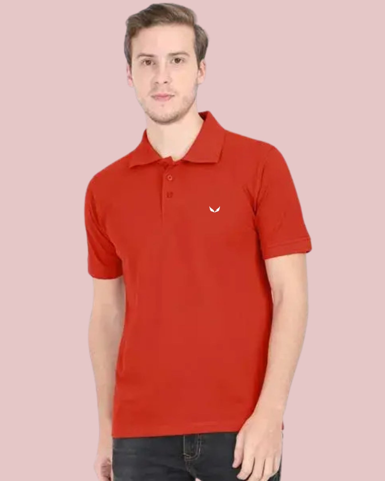CLASSIC POLO Premium Cotton Collar T-shirt (Brick Red)