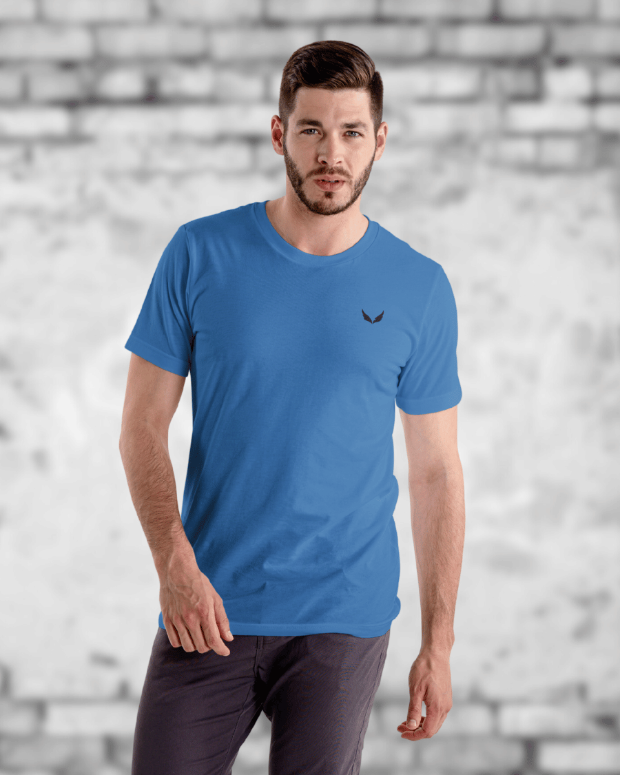 UNISEX PURE COTTON Regular Fit Classic Crew T-Shirt (Royal Blue)