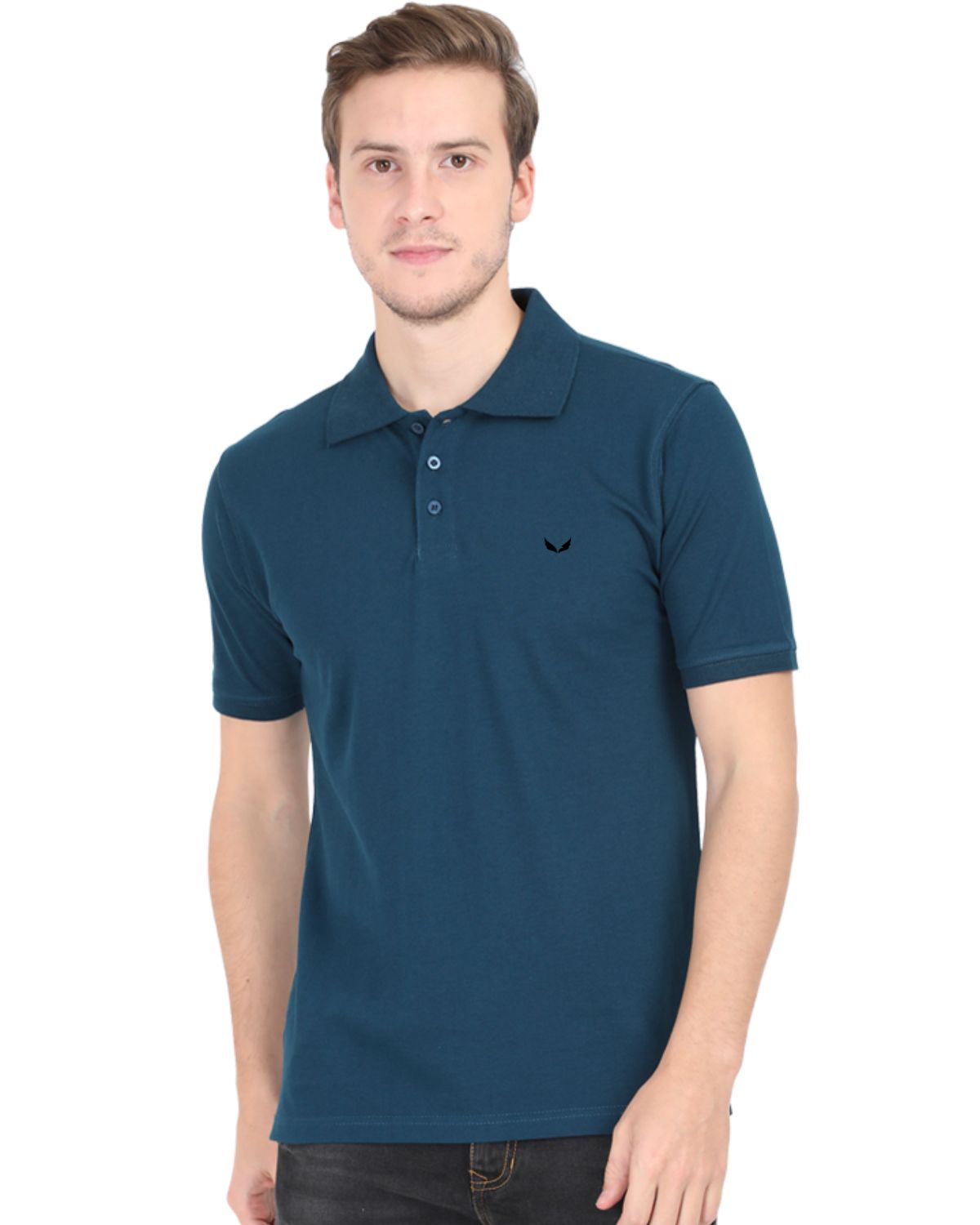 CLASSIC POLO Premium collar T-shirt (Petrol Blue)