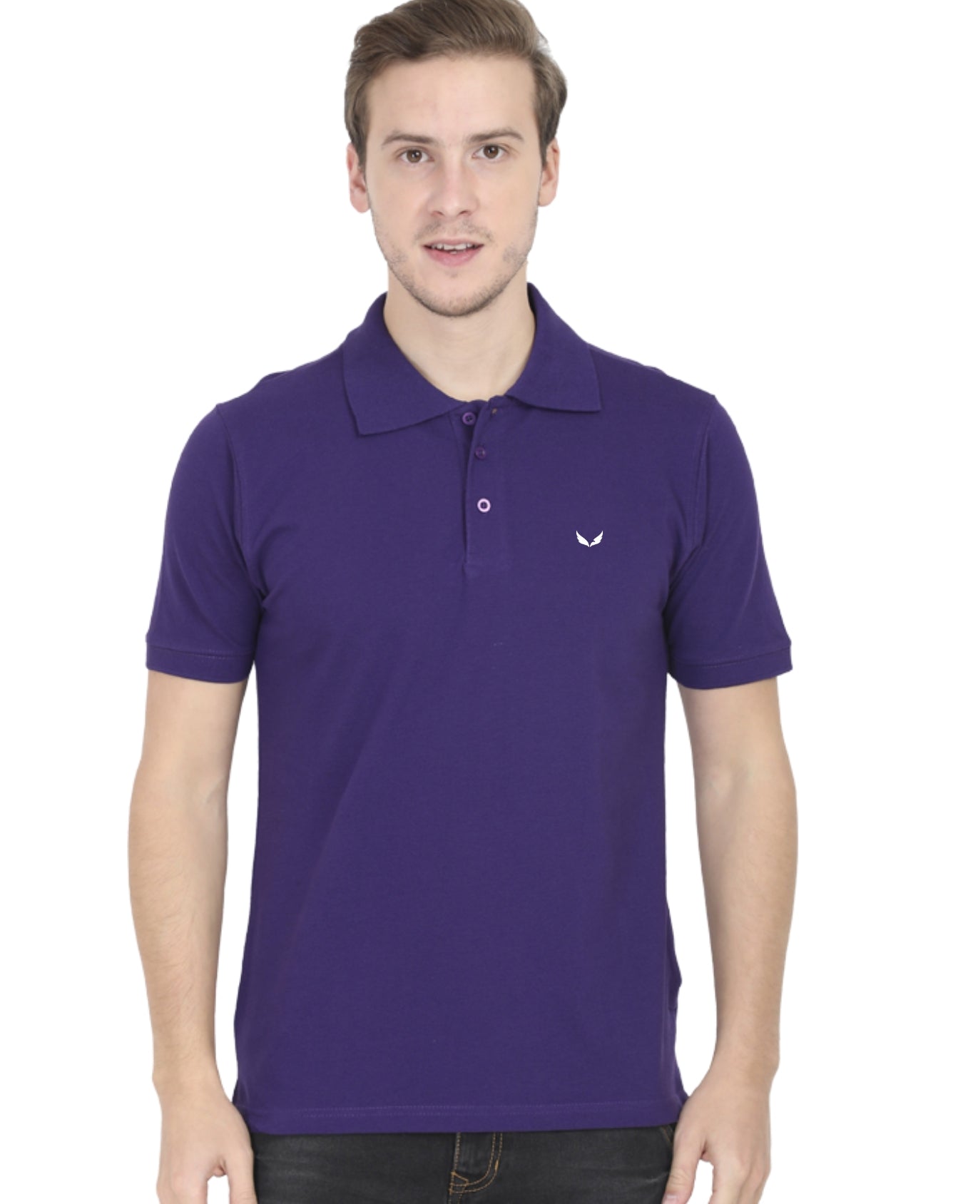 CLASSIC POLO Premium Cotton Collar T-shirt (Purple)