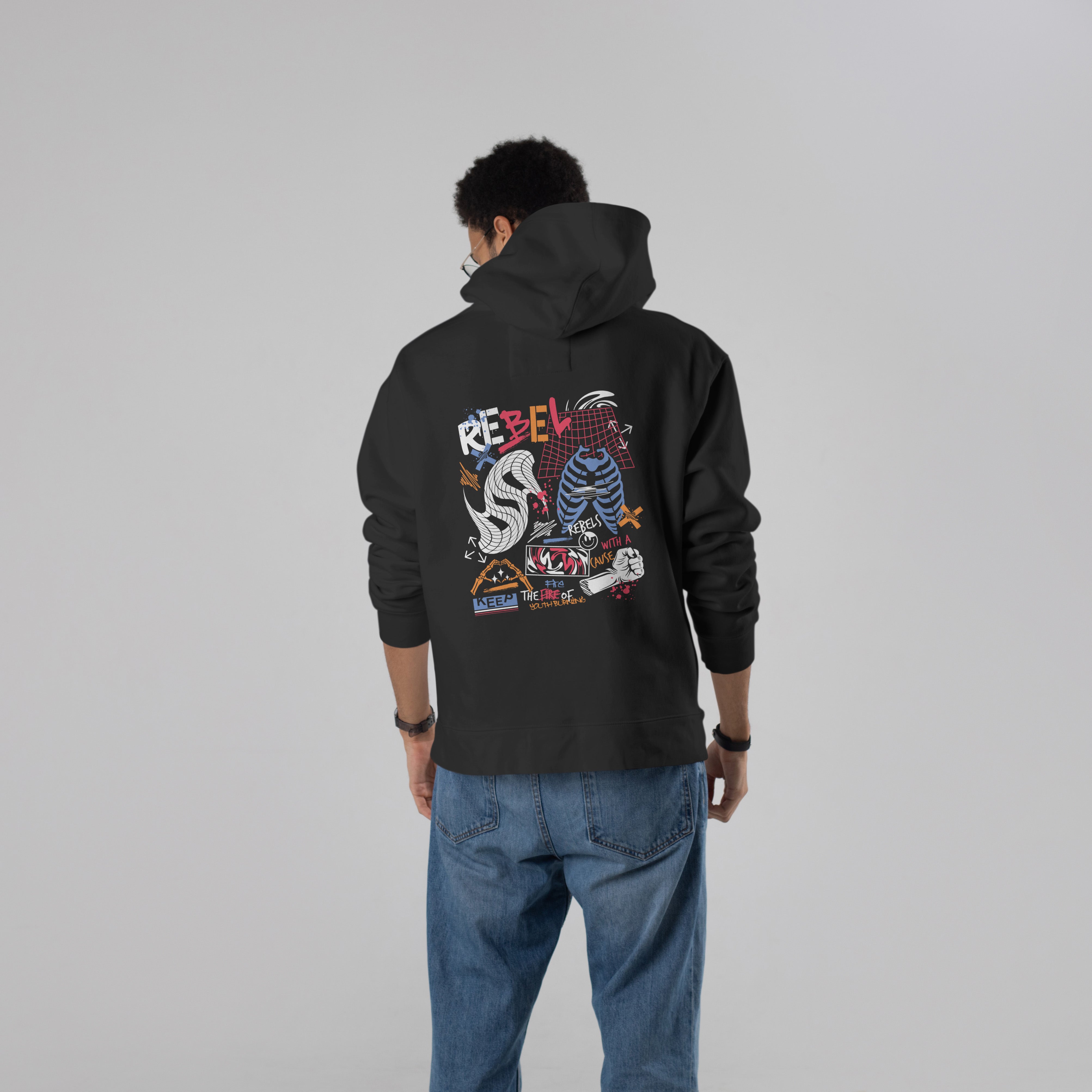 REBEL Premium Oversized Hoodie (Black)