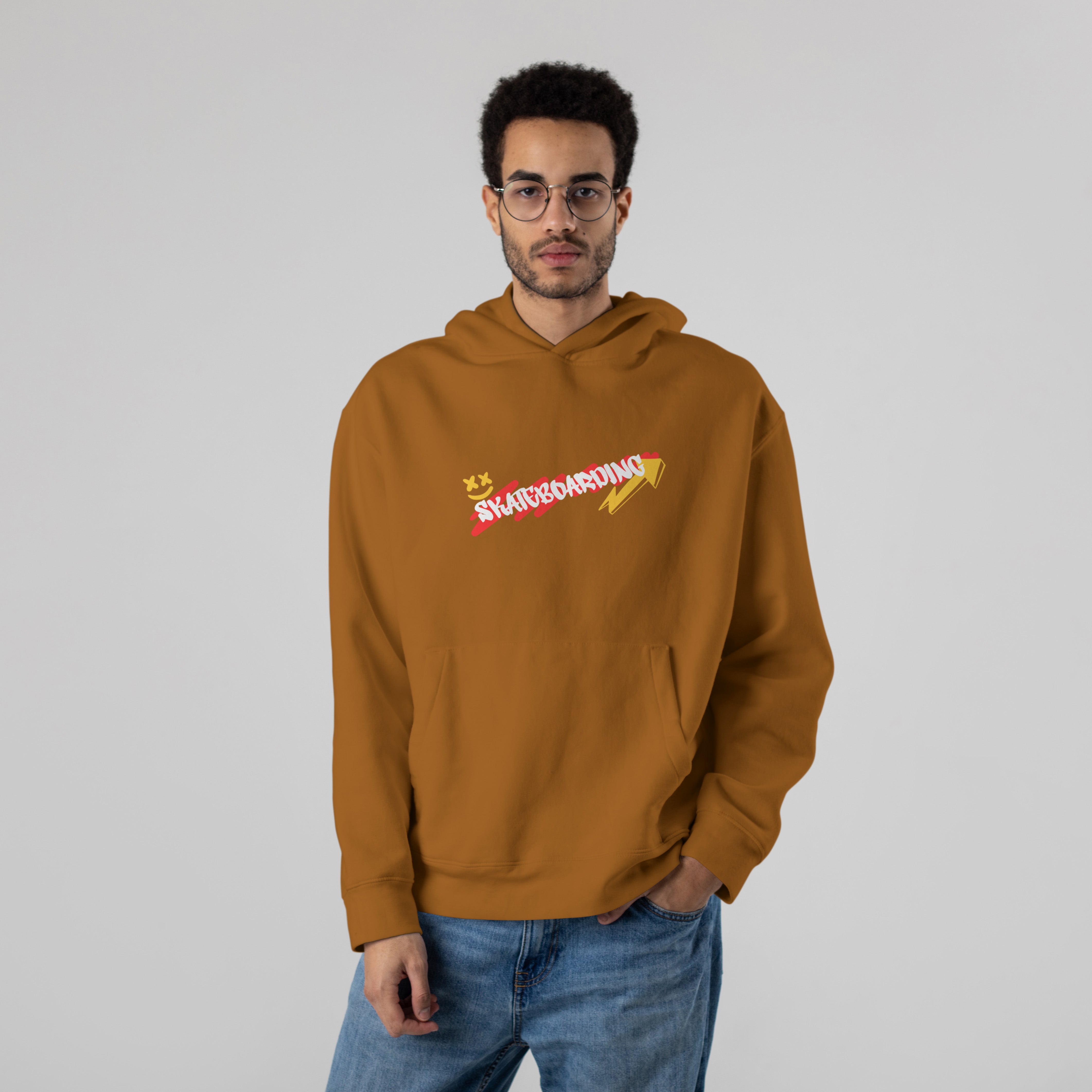 SKATEBOARD Premium Oversized Hoodie (Brown)