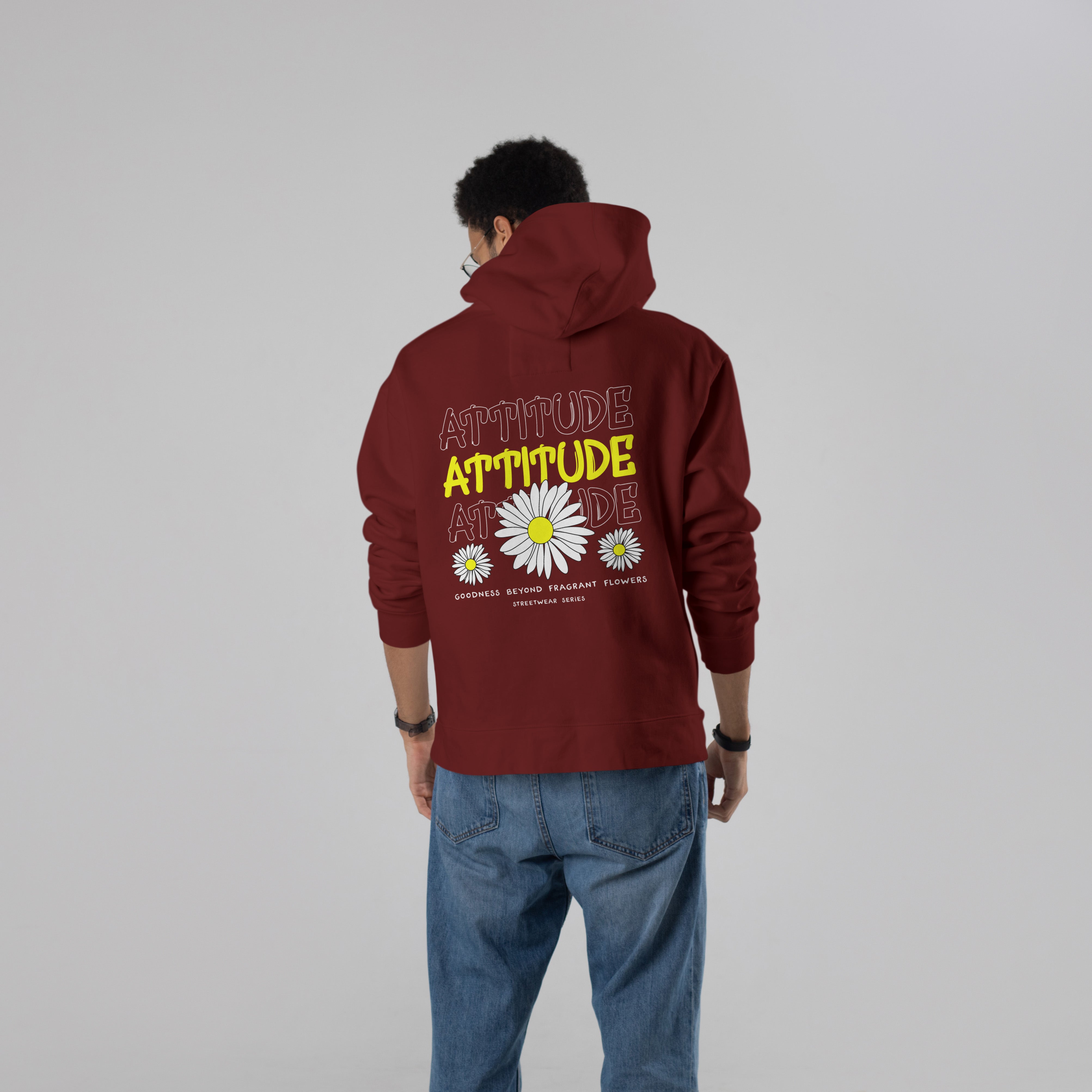 ATTITUDE Premium Oversized Hoodie (Maroon)