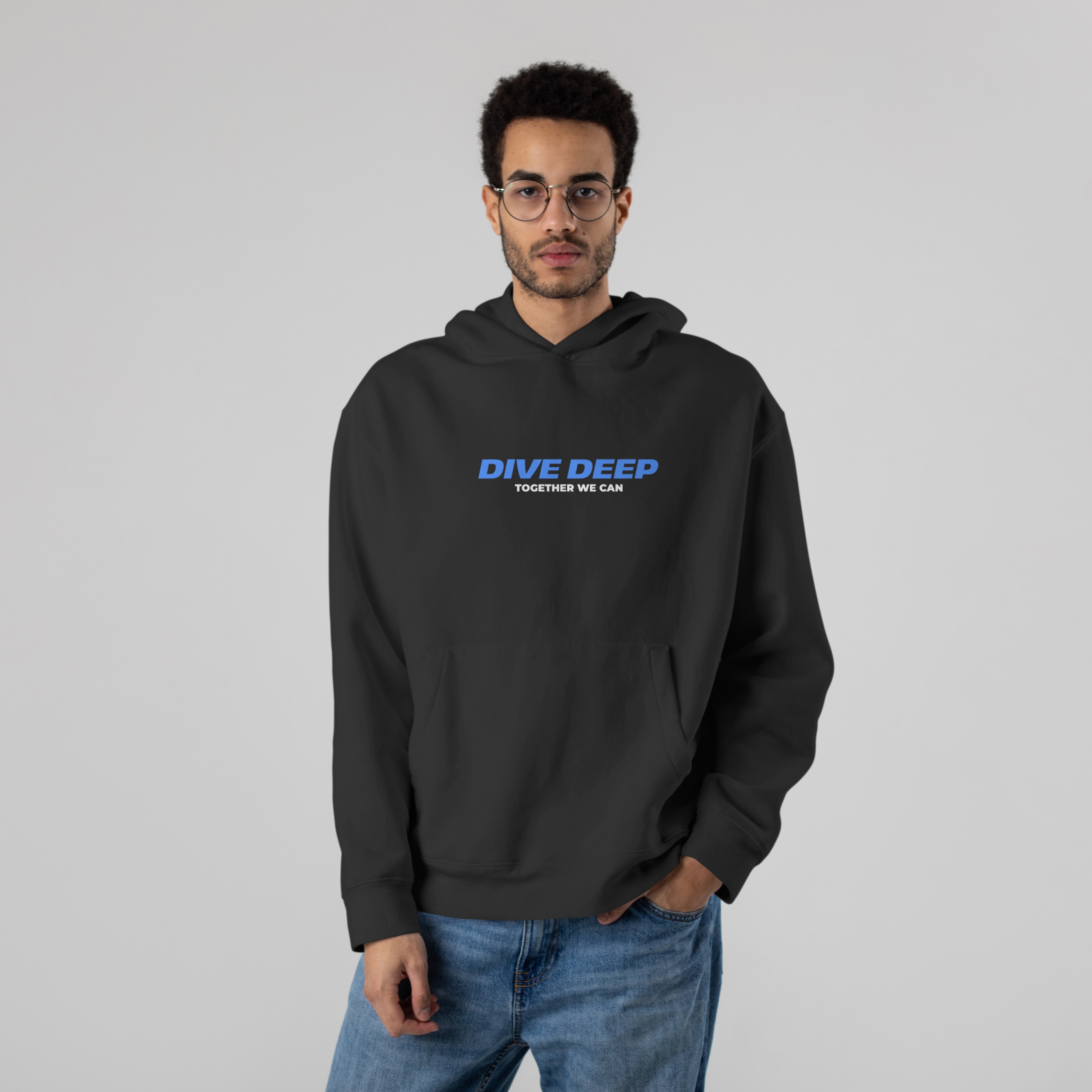 DIVE DEEP Premium Oversized Hoodie (Black)