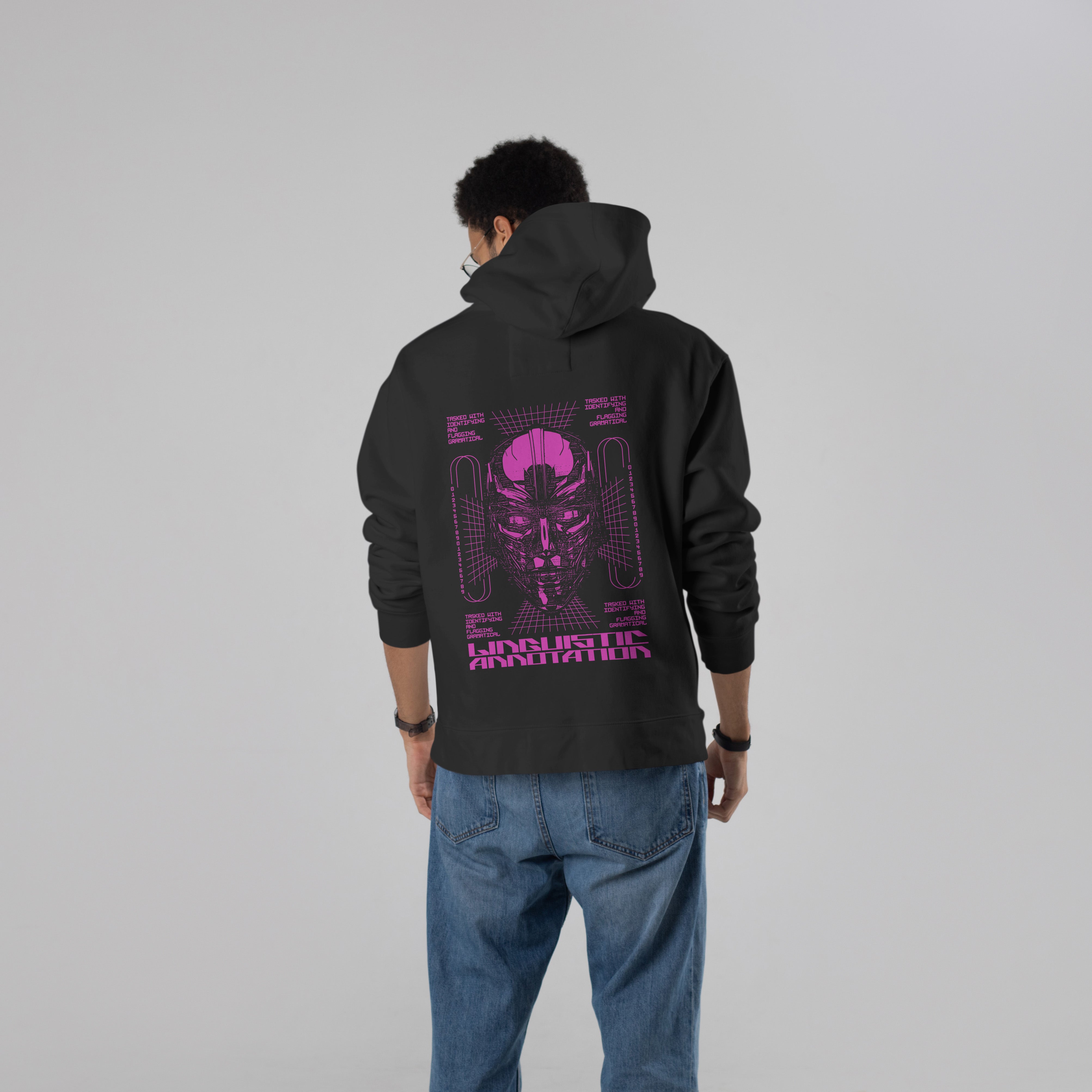 LINGUISTIC Premium Oversized Hoodie (Black)