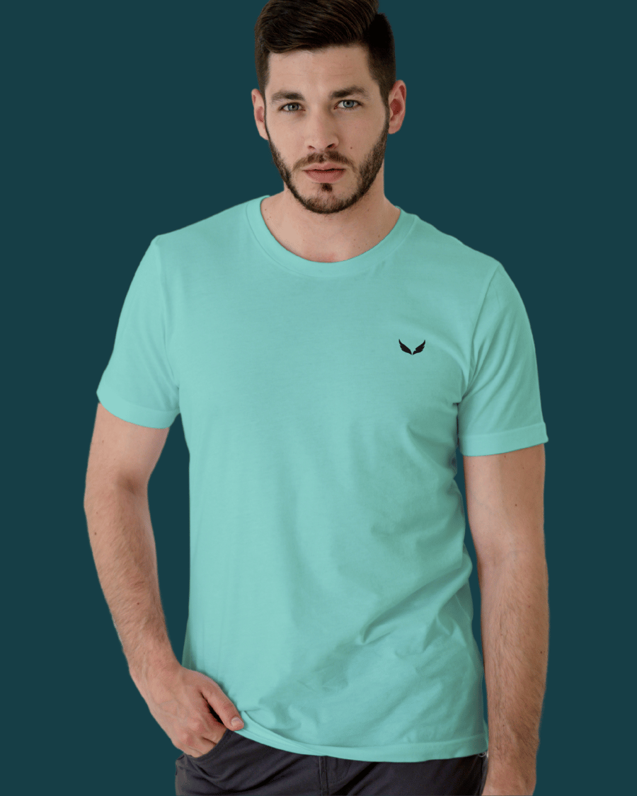 UNISEX PURE COTTON Regular Fit Classic Crew T-Shirt (Mint)
