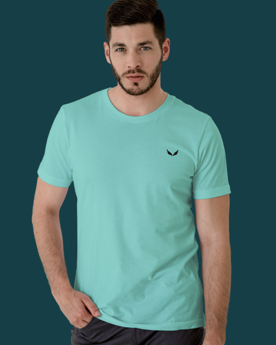 UNISEX PURE COTTON Regular Fit Classic Crew T-Shirt (Mint)