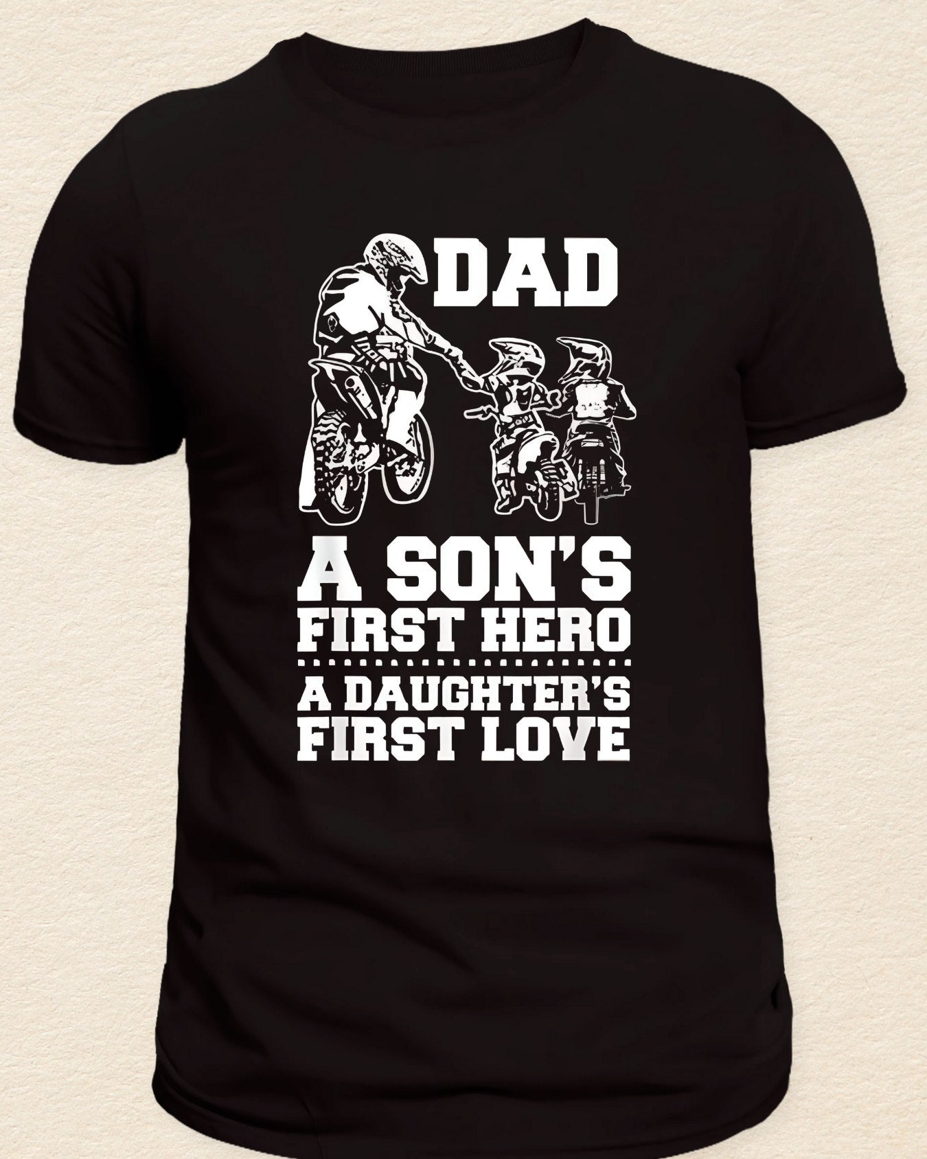 DAD A SON'S FIRST HERO A DAUGHTER'S FIRST LOVE Regular-fit cotton T-Shirt