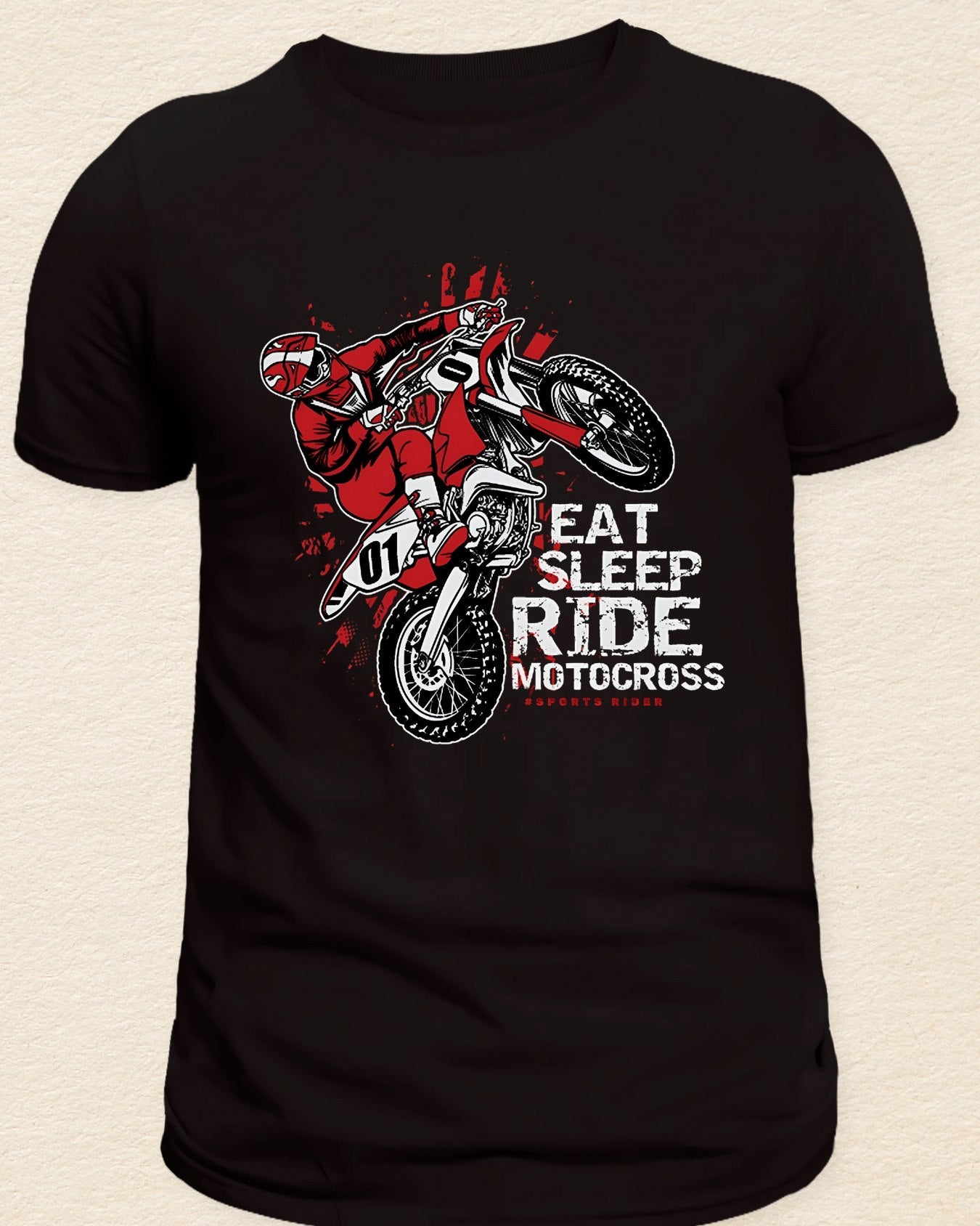 EAT SLEEP RIDE MOTOCROSS Regular-fit cotton T-Shirt