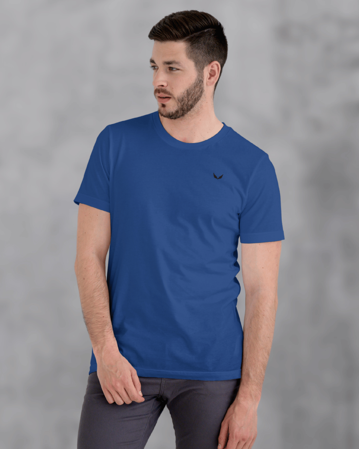 UNISEX PURE COTTON Regular Fit Classic Crew T-Shirt (Navy Blue)