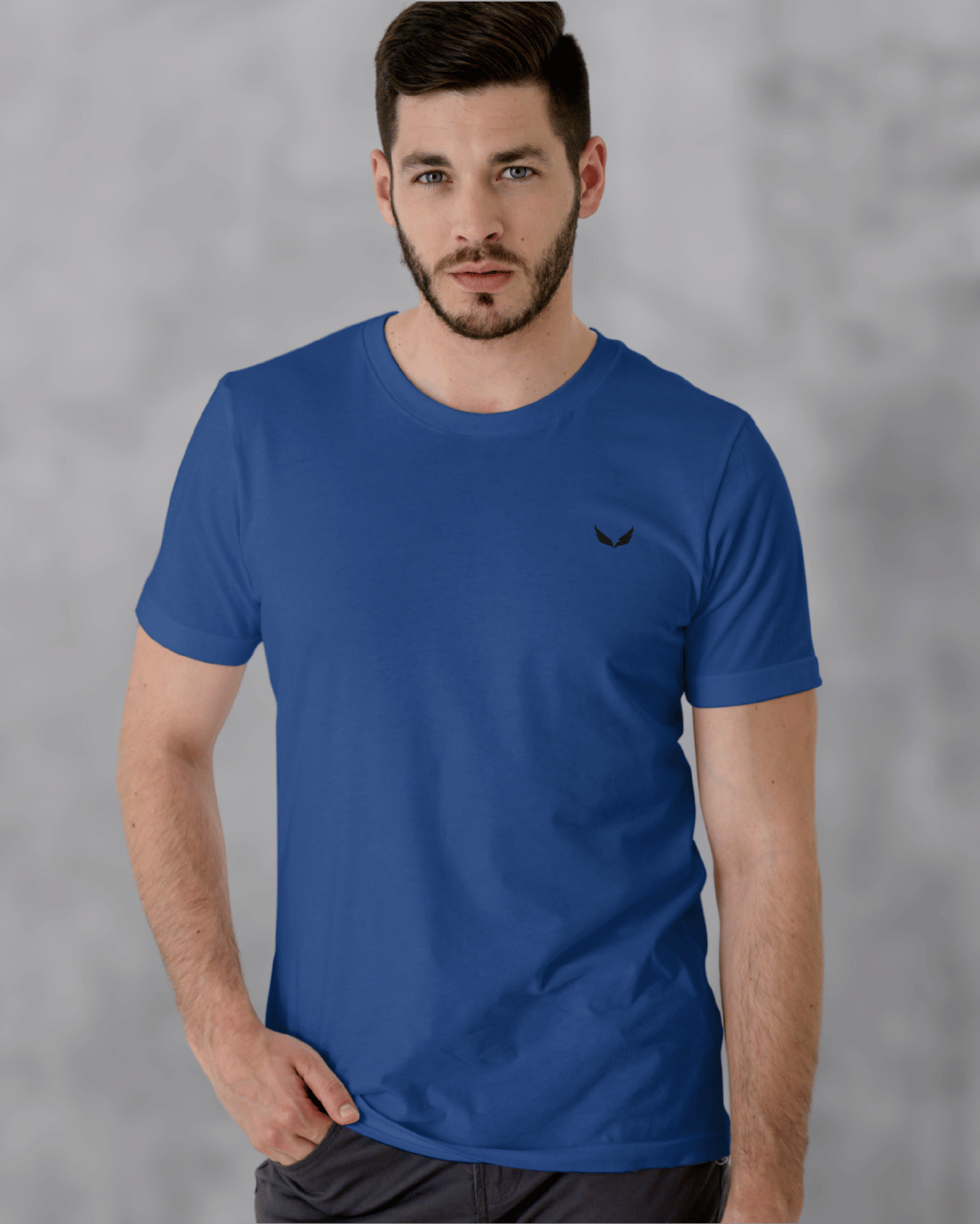 UNISEX PURE COTTON Regular Fit Classic Crew T-Shirt (Navy Blue)