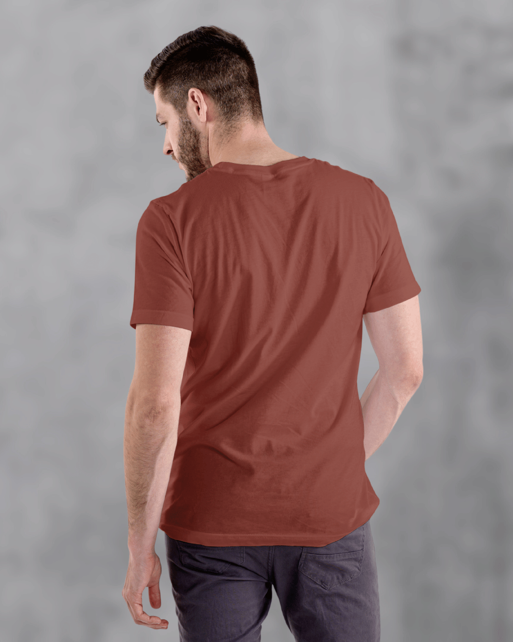 UNISEX PURE COTTON Regular Fit Classic Crew T-Shirt (Brick Red)