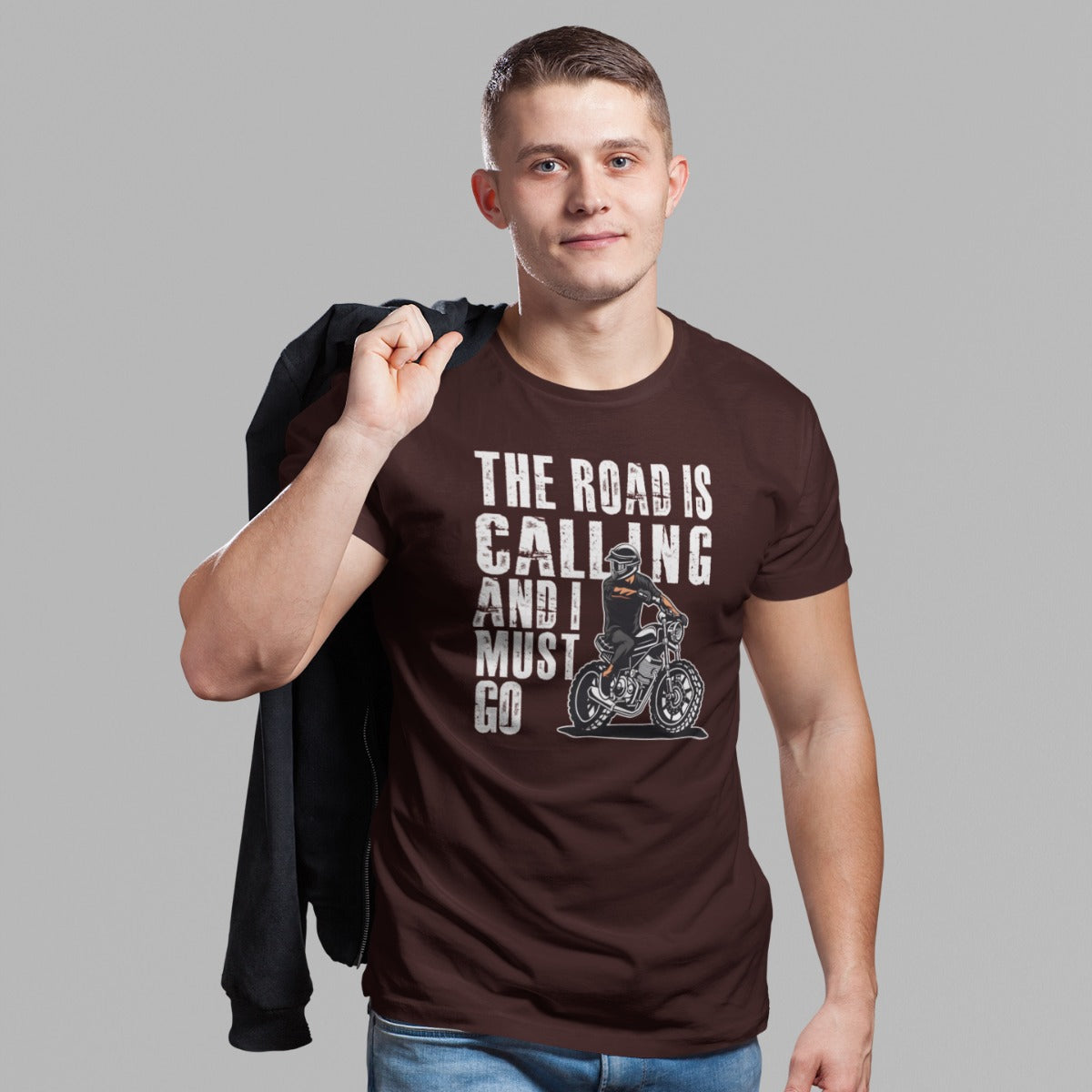 THE ROAD IS CALLING Premium Cotton Regular-fit T-Shirt