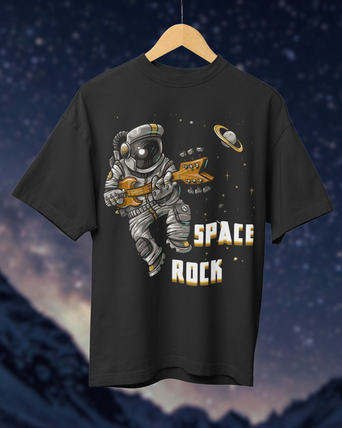 SPACE ROCK Premium Oversized T-shirt (Black)