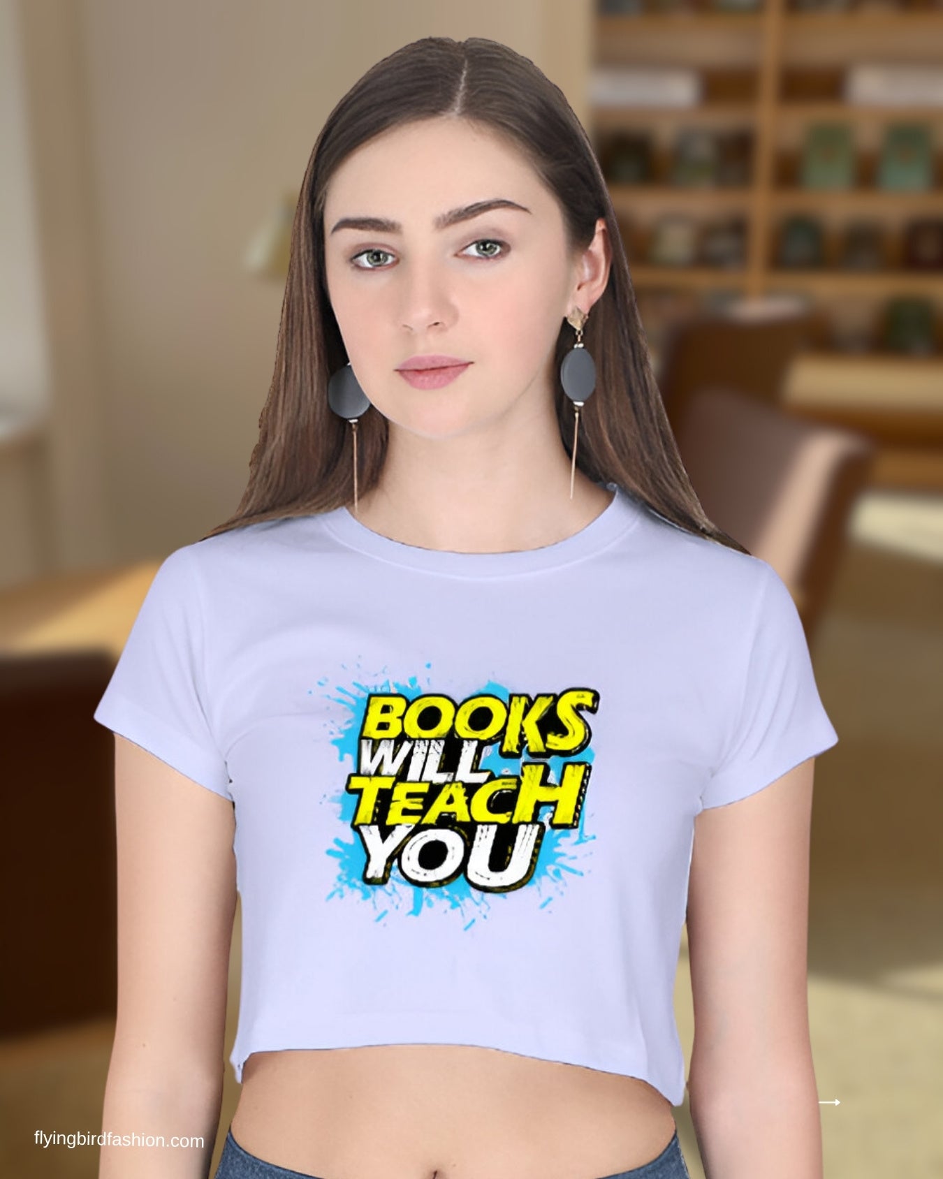 BOOKS WILL TEACH YOU Crop Top (LAVENDAR)