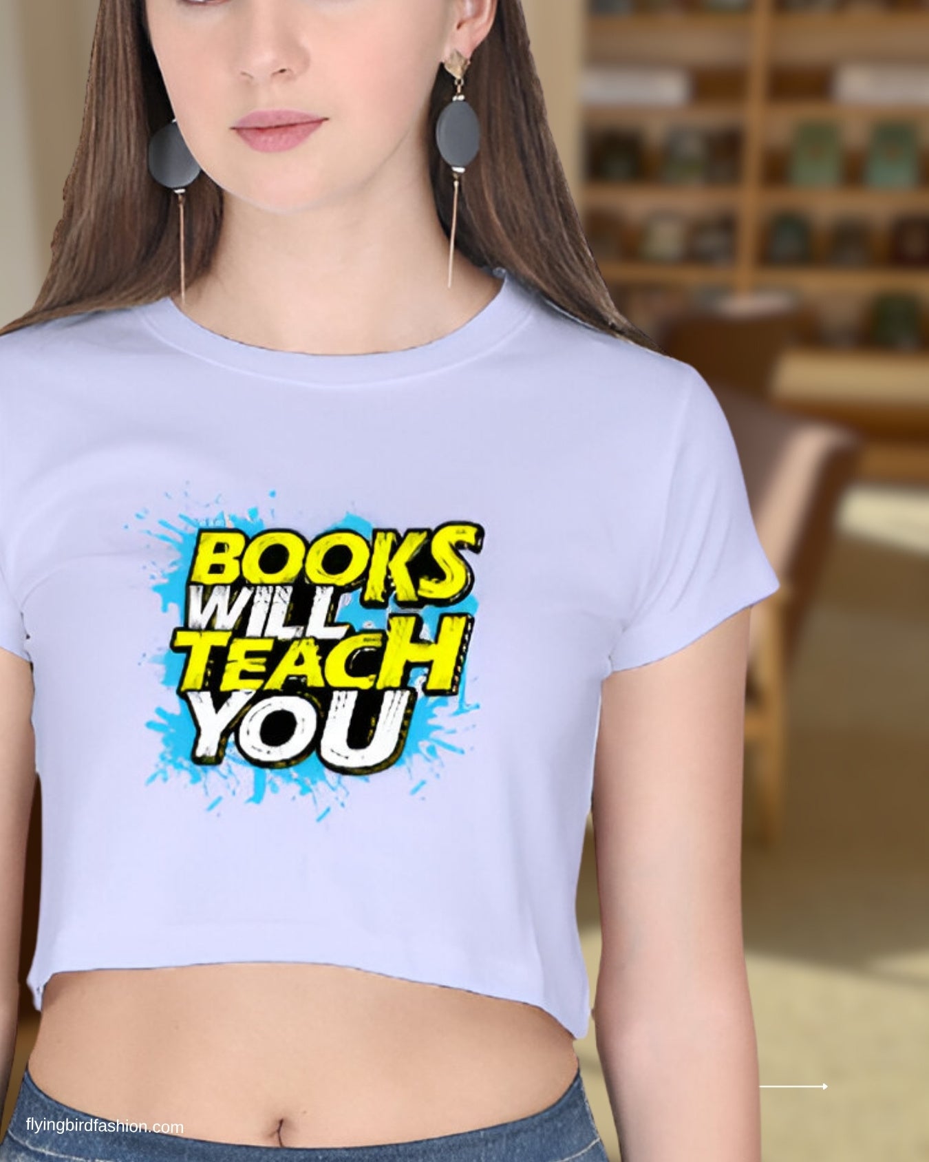 BOOKS WILL TEACH YOU Crop Top (LAVENDAR)