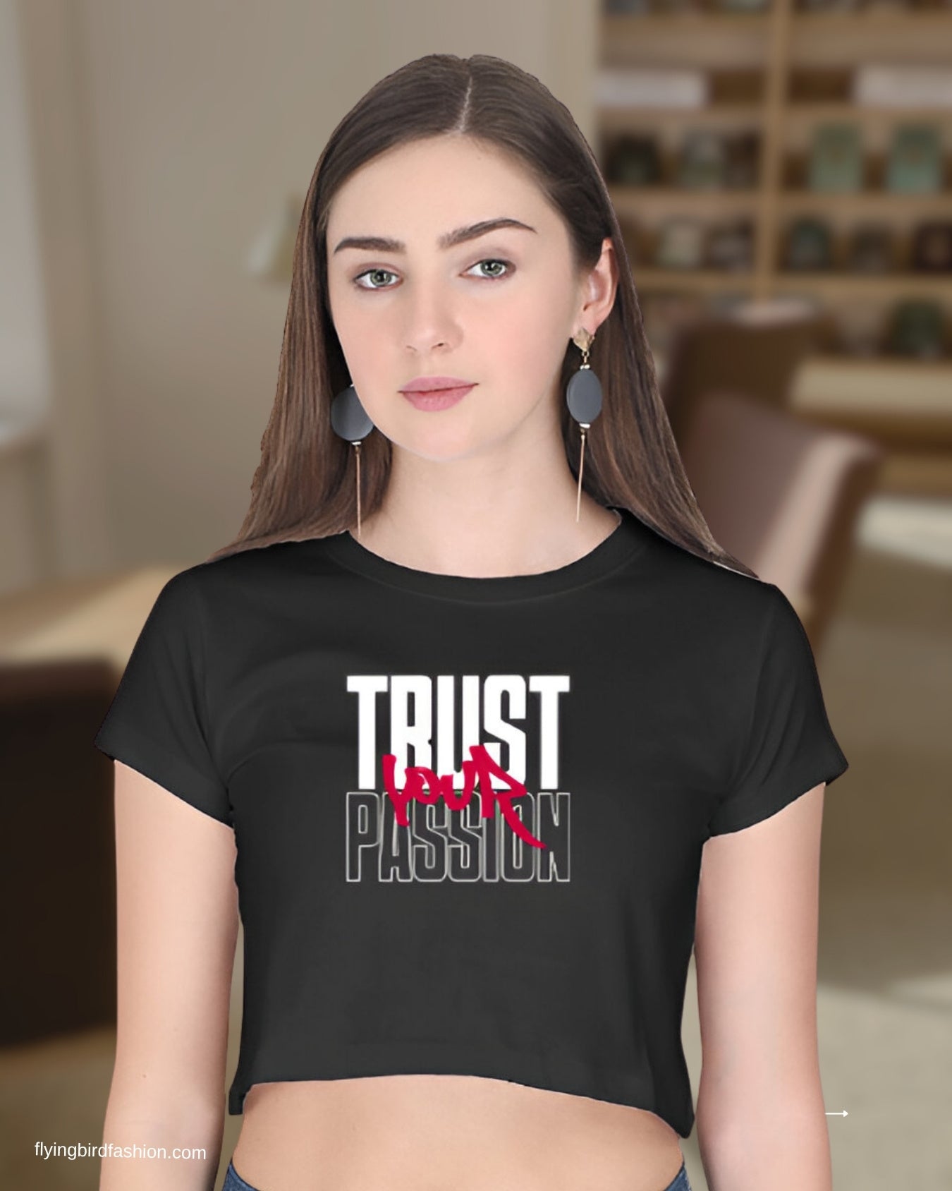 TRUST YOUR PASSION Women Crop Top(Black)